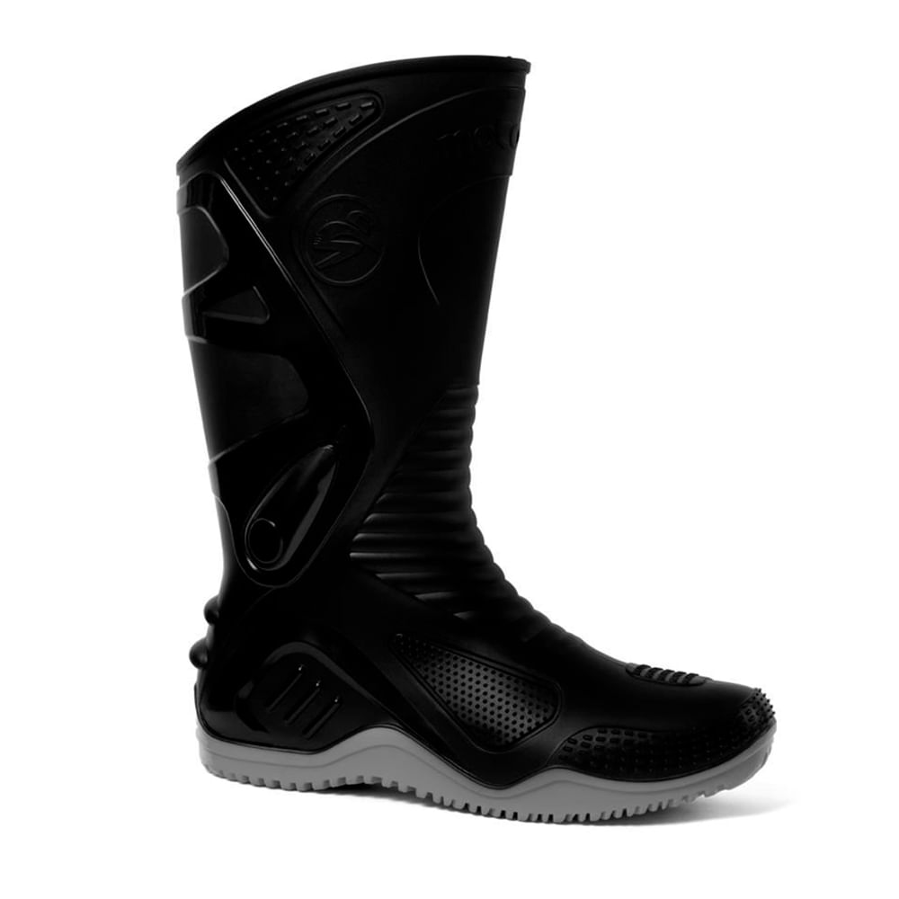 Bota Preta Para Moto Cat Com Ca Bota De Bico Pvc Impermeavel